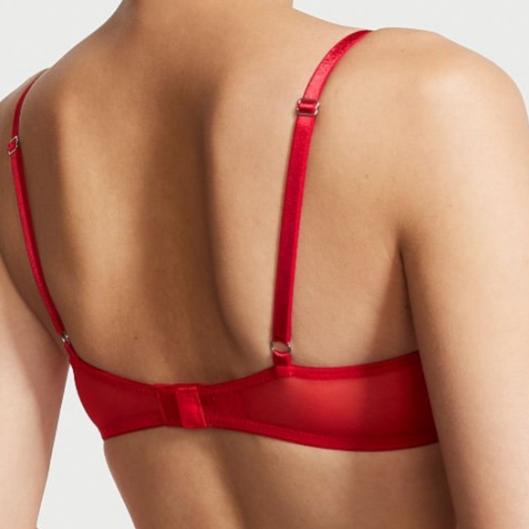 Victoria secret*2Pc Matching Set*-RED Bow Tie Bra (32c) & Pantie (M) - Picture 4 of 6